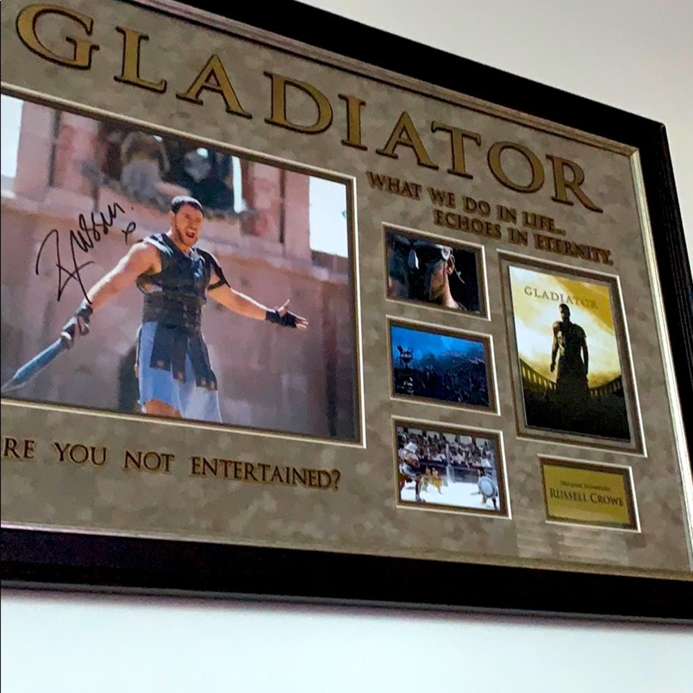 Collectors of Gladiator! Signed by Russell Crowe.